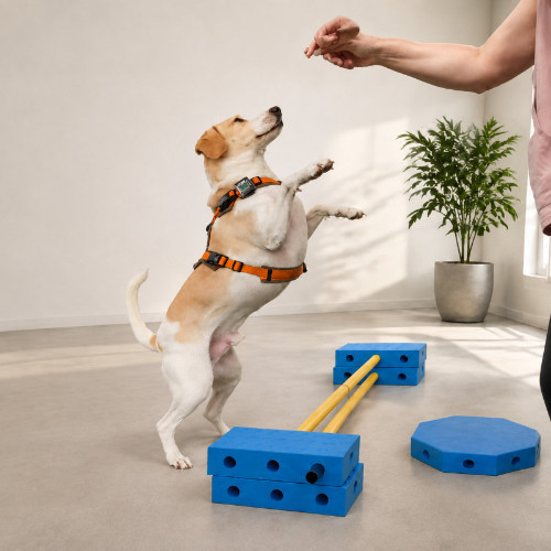 Hund beim Balance- und Koordinationstraining
